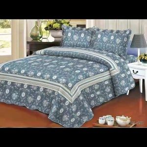 Quilted King Size Comfort Bedspread 3 Pcs Set